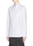 Front View - Click To Enlarge - ALEXANDER WANG - Industrial vent cotton piqué boyfriend shirt
