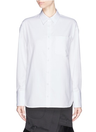 Main View - Click To Enlarge - ALEXANDER WANG - Industrial vent cotton piqué boyfriend shirt