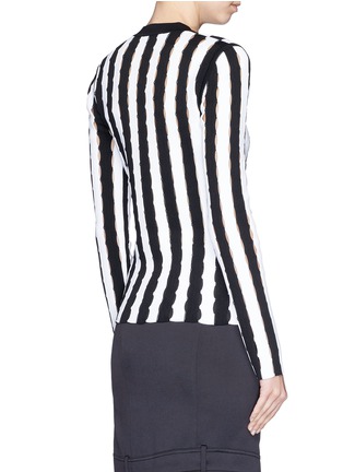 Back View - Click To Enlarge - ALEXANDER WANG - Intarsia slit stripe knit sweater