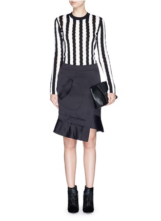Figure View - Click To Enlarge - ALEXANDER WANG - Intarsia slit stripe knit sweater