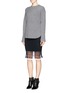 Figure View - Click To Enlarge - ALEXANDER WANG - Ruffle hem smocked pencil skirt