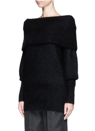 Front View - Click To Enlarge - ACNE STUDIOS - 'Daze' mohair wool convertible shawl collar top