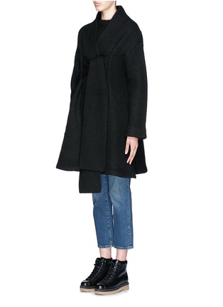 Front View - Click To Enlarge - ACNE STUDIOS - 'Hava' tie front oversize boiled wool coat