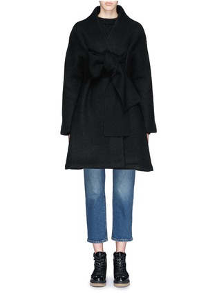 Main View - Click To Enlarge - ACNE STUDIOS - 'Hava' tie front oversize boiled wool coat