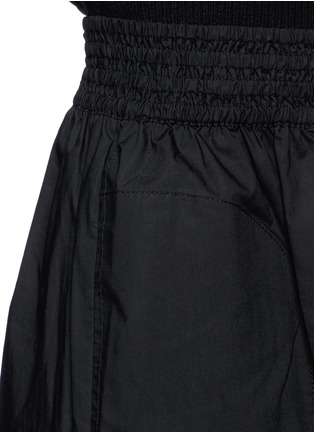 Detail View - Click To Enlarge - ACNE STUDIOS - 'Morello Pop' shirred waist poplin culottes