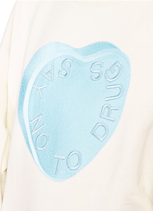 Detail View - Click To Enlarge - ACNE STUDIOS - 'Say No to Drugs' embroidery sweatshirt