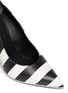 Detail View - Click To Enlarge - GIVENCHY - Stripe print leather pumps