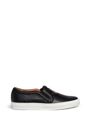 Main View - Click To Enlarge - GIVENCHY - Small Rottweiler print leather slip-ons