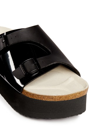 Detail View - Click To Enlarge - SACAI - Double buckle flatform slide sandals