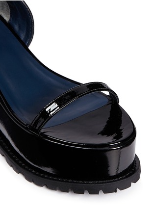 Detail View - Click To Enlarge - SACAI - Patent leather ankle cuff platform sandals
