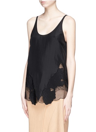 Front View - Click To Enlarge - STELLA MCCARTNEY - Cloud embroidery silk top