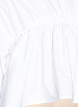 Detail View - Click To Enlarge - STELLA MCCARTNEY - Ruche cropped back organic cotton poplin shirt