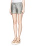 Front View - Click To Enlarge - STELLA MCCARTNEY - Drawstring silk voile shorts