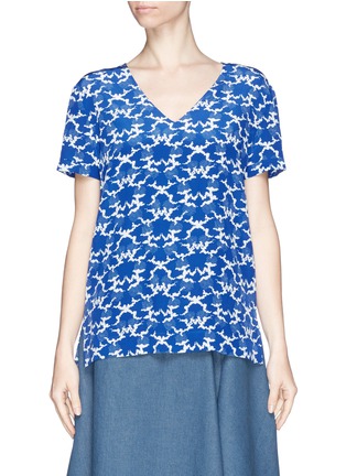 Main View - Click To Enlarge - STELLA MCCARTNEY - Cloud print bow back silk top