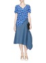 Figure View - Click To Enlarge - STELLA MCCARTNEY - Cloud print bow back silk top