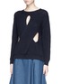 Front View - Click To Enlarge - STELLA MCCARTNEY - Cutout twist front cotton sweater