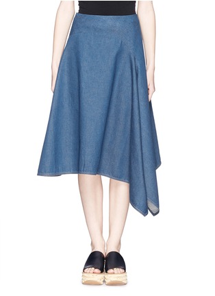 Main View - Click To Enlarge - STELLA MCCARTNEY - 'Yvonne' asymmetric drape denim skirt