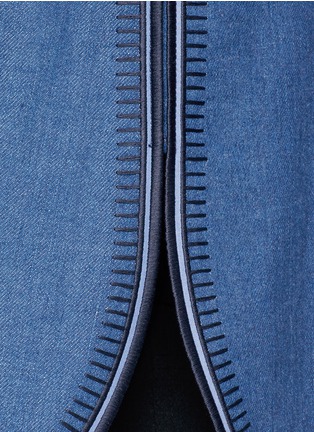 Detail View - Click To Enlarge - STELLA MCCARTNEY - Horseshoe buckle embroidery denim top