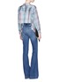 Figure View - Click To Enlarge - STELLA MCCARTNEY - Cropped back check print silk shirt