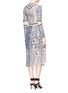 Back View - Click To Enlarge - PREEN BY THORNTON BREGAZZI - 'Palairet' stripe crepe corded lace midi dress