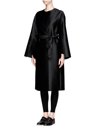Front View - Click To Enlarge - THE ROW - 'Rocho' collarless mohair-silk coat