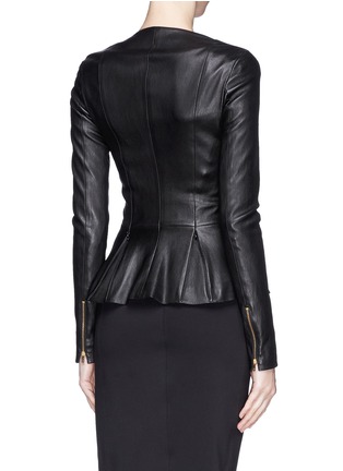 Back View - Click To Enlarge - THE ROW - 'Anasta' peplum leather jacket