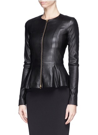 Front View - Click To Enlarge - THE ROW - 'Anasta' peplum leather jacket