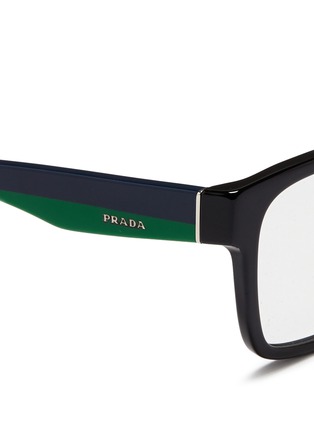Detail View - Click To Enlarge - PRADA - Contrast temple acetate optical glasses