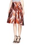 Front View - Click To Enlarge - CHICTOPIA - Corn and leaf print flare skirt