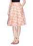 Front View - Click To Enlarge - CHICTOPIA - Sheep jacquard wool blend pleat flare skirt