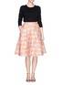 Figure View - Click To Enlarge - CHICTOPIA - Sheep jacquard wool blend pleat flare skirt
