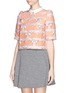 Front View - Click To Enlarge - CHICTOPIA - Sheep jacquard wool blend boxy top