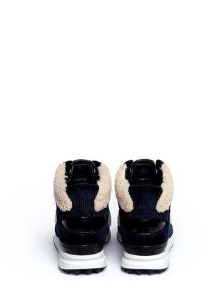 Back View - Click To Enlarge - 3.1 PHILLIP LIM - 'Trance' shearling trim corduroy sneakers