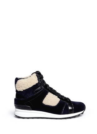 Main View - Click To Enlarge - 3.1 PHILLIP LIM - 'Trance' shearling trim corduroy sneakers