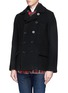 Front View - Click To Enlarge - SACAI - Detachable tartan vest wool felt coat