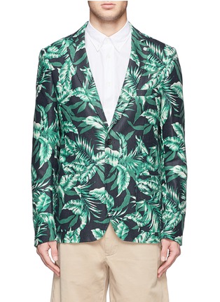 Main View - Click To Enlarge - SCOTCH & SODA - Textured floral print blazer