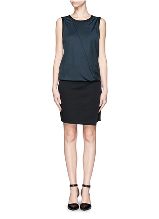 Main View - Click To Enlarge - HELMUT LANG - Single pleated sleeveless combo dress