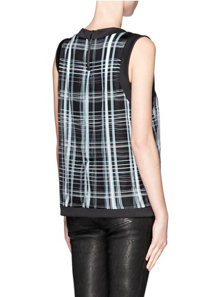 Back View - Click To Enlarge - ELIZABETH AND JAMES - Ridley binded organza overlay plaid tank top