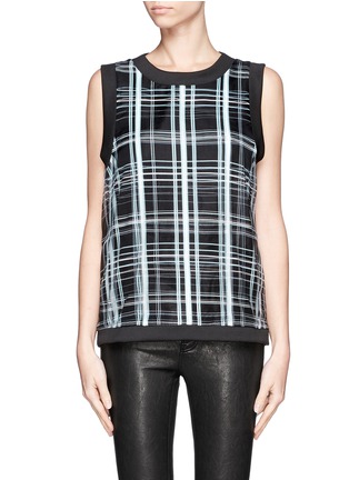 Main View - Click To Enlarge - ELIZABETH AND JAMES - Ridley binded organza overlay plaid tank top