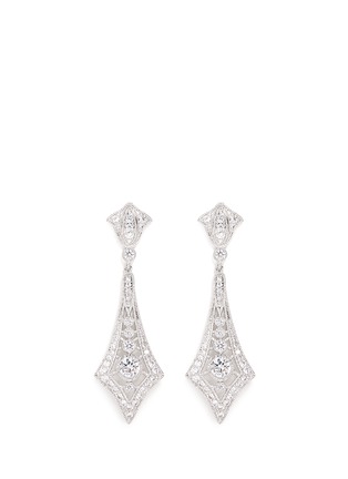 Main View - Click To Enlarge - CZ BY KENNETH JAY LANE - Cubic zirconia deco drop earrings