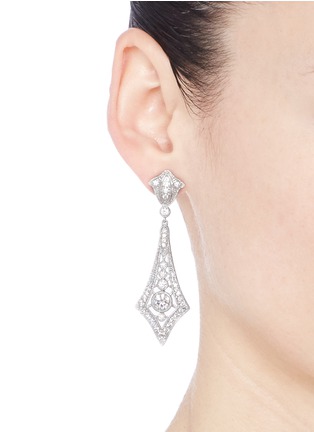 Figure View - Click To Enlarge - CZ BY KENNETH JAY LANE - Cubic zirconia deco drop earrings