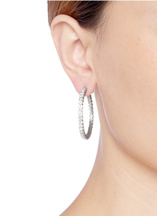 Figure View - Click To Enlarge - PHILIPPE AUDIBERT - Swarovski crystal hoop earrings