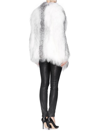 Back View - Click To Enlarge - YVES SALOMON - Buckle strap fox fur coat