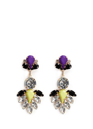 Main View - Click To Enlarge - KENNETH JAY LANE - Crystal and stone drop earrings