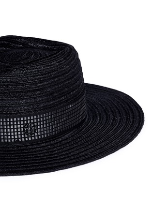 Detail View - Click To Enlarge - MAISON MICHEL - 'Charles' ribbed hemp straw fedora hat