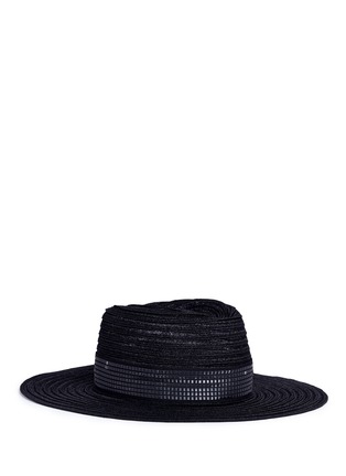 Main View - Click To Enlarge - MAISON MICHEL - 'Charles' ribbed hemp straw fedora hat