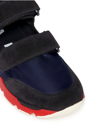 Detail View - Click To Enlarge - MARNI - Suede and nylon colourblock strappy sneakers