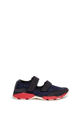Main View - Click To Enlarge - MARNI - Suede and nylon colourblock strappy sneakers