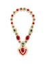 Main View - Click To Enlarge - KENNETH JAY LANE - Crystal pavé cabochon leaf pendant necklace