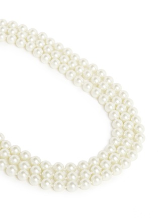 Detail View - Click To Enlarge - KENNETH JAY LANE - Crystal pavé chain glass pearl necklace